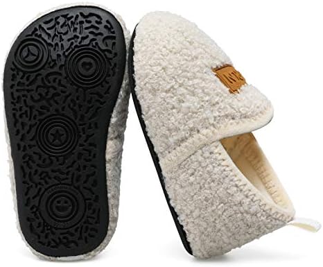 L-RUN Toddler Boys Girls House Slippers Indoor Home Shoes Warm Slipper Socks For Kids Baby Soft Winter Warm Walking Shoes