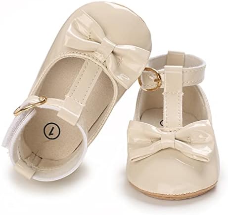 LAFEGEN Baby Girl Shoes Non Slip Soft Sole PU Leather Infant Toddler Mary Jane Flats First Walker Crib Dress Oxford Shoes 3-18 Months