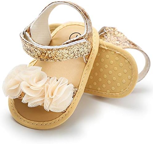 LAFEGEN Infant Baby Girls Summer Sandals Newborn Toddler First Walker Crib Dress Shoes