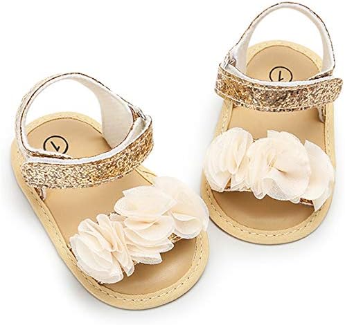 LAFEGEN Infant Baby Girls Summer Sandals Newborn Toddler First Walker Crib Dress Shoes