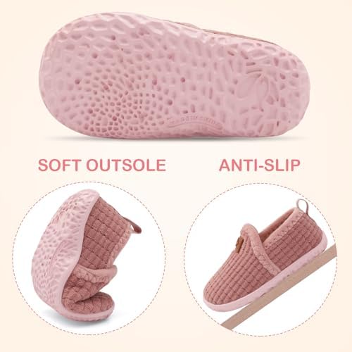 Lefflow Toddler Slippers Boys Girls House Shoes Slip On Baby Sock Shoes Lightweight Outdoor Walking Shoes