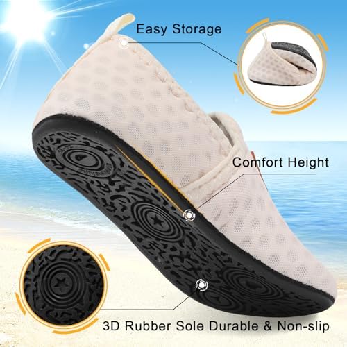 Lefflow Toddler Water Shoes Kids Quick Dry Beach Swim Socks Shoes Baby Non Slip House Slippers