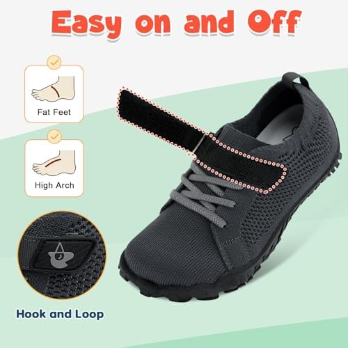 LeIsfIt Kids Girls Boys Shoes Wide Barefoot Shoes Kids Anti-Slip Sneakers Lightweight Hiking Sneakers For Toddler Little Big Kid
