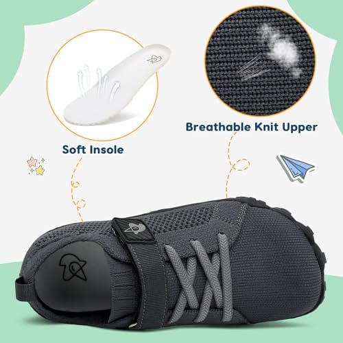 LeIsfIt Kids Girls Boys Shoes Wide Barefoot Shoes Kids Anti-Slip Sneakers Lightweight Hiking Sneakers For Toddler Little Big Kid