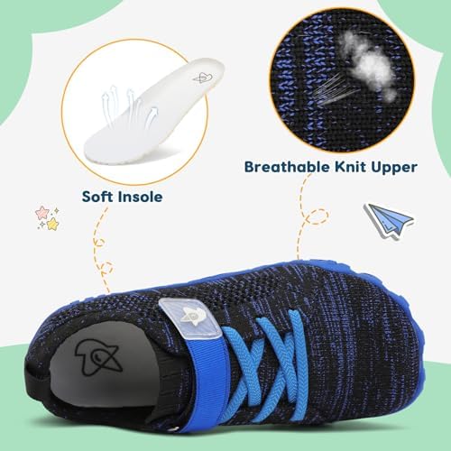 LeIsfIt Kids Girls Boys Shoes Wide Barefoot Shoes Kids Anti-Slip Sneakers Lightweight Hiking Sneakers For Toddler Little Big Kid