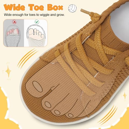 LeIsfIt Toddler Shoes Girls Boys Wide Shoes Kids Zero Drop Minimalist Sneakers Barefoot Slip On Tennis Sneakers