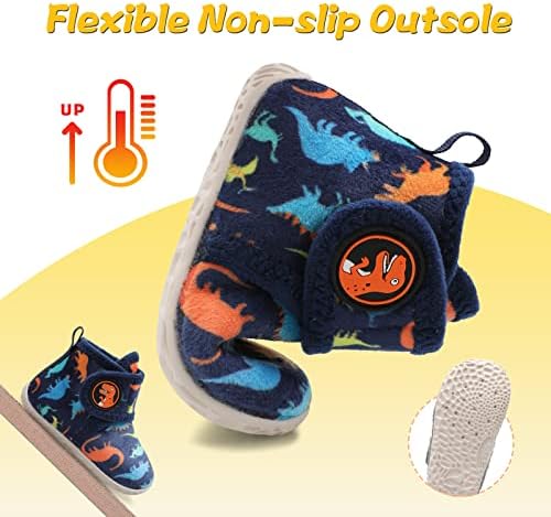 LeIsfIt Toddler Slippers Boys Girls House Slippers Kids Winter Boots Warm Lightweight House Shoes Non-slip Indoor Slipper Shoes