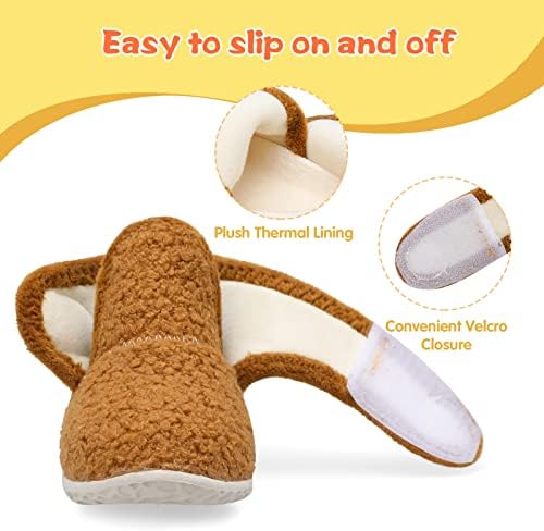 LeIsfIt Toddler Slippers Boys Girls House Slippers Kids Winter Boots Warm Lightweight House Shoes Non-slip Indoor Slipper Shoes