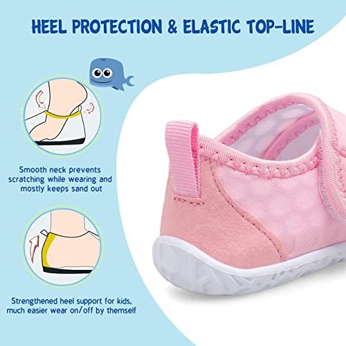 LeIsfIt Toddler Water Shoes Boys Girls Aqua Socks Kids Breathable Swim Shoes Non-Slip Barefoot Beach Shoes