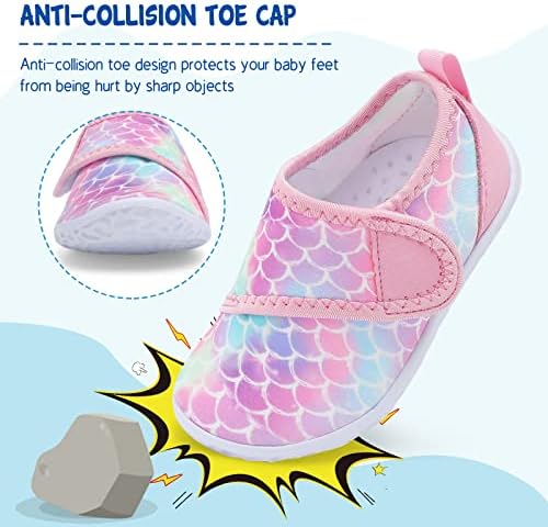 LeIsfIt Toddler Water Shoes Boys Girls Aqua Socks Kids Breathable Swim Shoes Non-Slip Barefoot Beach Shoes