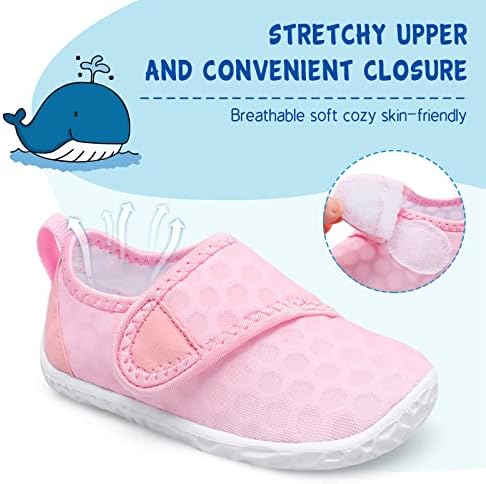 LeIsfIt Toddler Water Shoes Boys Girls Aqua Socks Kids Breathable Swim Shoes Non-Slip Barefoot Beach Shoes