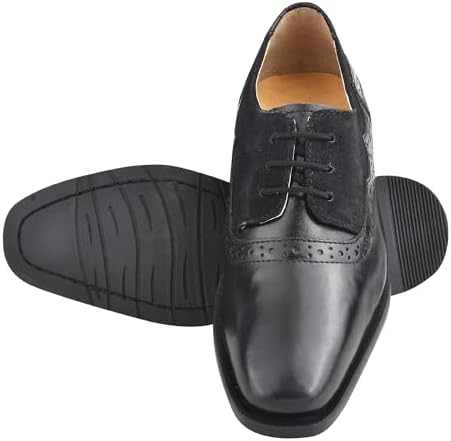 LIBERTYZENO Boys Plain & EEL Print Genuine Leather Kids & Toddlers Lace Up Oxford Dress Shoes For Prom Graduation