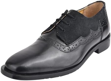 LIBERTYZENO Boys Plain & EEL Print Genuine Leather Kids & Toddlers Lace Up Oxford Dress Shoes for Prom Graduation