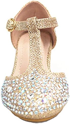 Link Jemma-12K Girls Youth Pageant Jewel Rhine Stone Mary Jane High Heel Dress Shoes