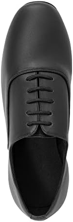 Linodes Men's Latin Dance Shoes 1 Inch Leather Sole Ballroom Salsa Tango Waltz Character Shoe