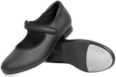 Linodes PU Leather Easy Strap Tap Shoe Dance Shoes For Women And Men's Mary Jane Dance Flat