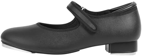 Linodes PU Leather Easy Strap Tap Shoe Dance Shoes For Women And Men's Mary Jane Dance Flat