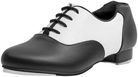 Linodes PU Leather Lace Up Tap Shoe Dance Shoes for Women and Men's Dance Shoes Colorful