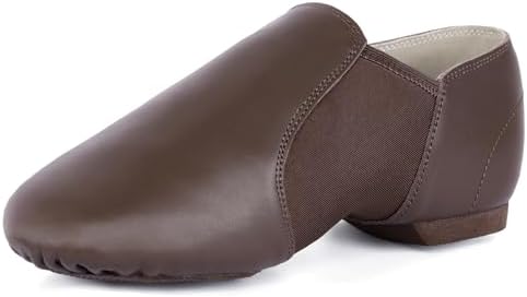 Linodes Unisex Leather Upper Jazz Shoe Slip-on for Women and Men's Dance Shoes