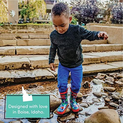 Lone Cone Kids Rain Boots For Girls & Boys – Waterproof Natural Rubber Toddler Rain Boots With Non-Slip Outsole & Easy Pull Handles – Solid Pattern & Glitter Designs