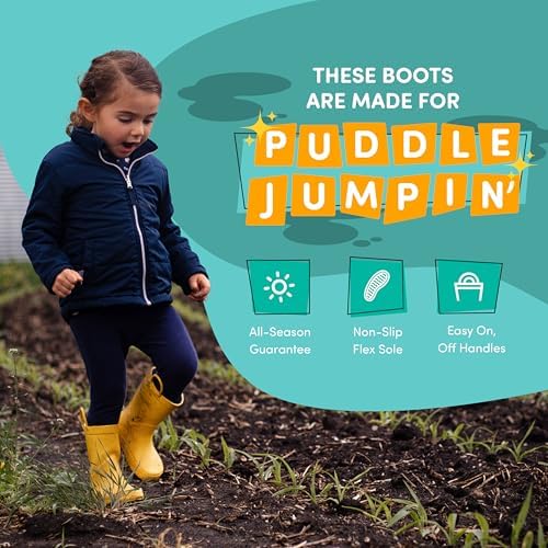 Lone Cone Premium Natural Rubber Rain Boots For Toddlers And Kids With Solid Design