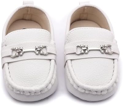LONSOEN Baby Girls Boys Loafers Prewalker Dress Crib Shoes