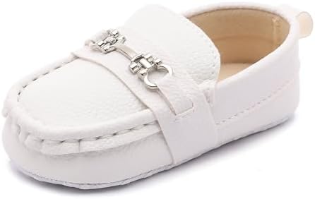 LONSOEN Baby Girls Boys Loafers Prewalker Dress Crib Shoes