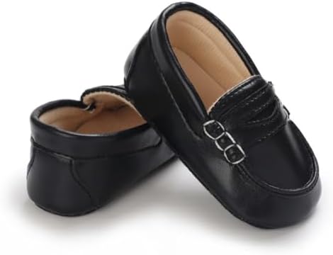 LONSOEN Baby Toddler Boys Girls Loafers Newborn Leather Moccasins Infant First Walking Dress Shoes