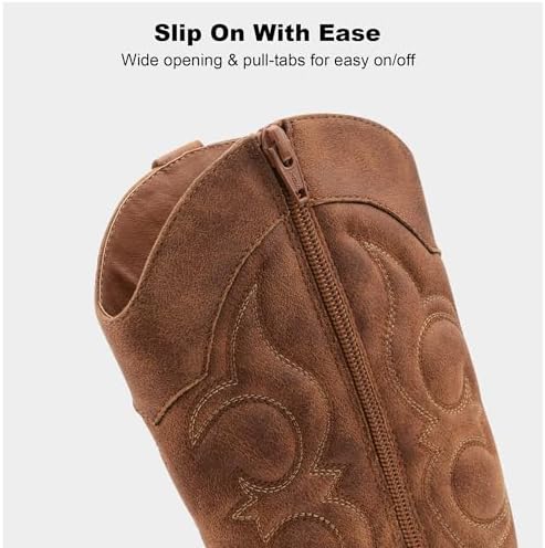 LseLom Girls Cowboy Boots Cowgirl Fashion Ankle Western Boots Boys Boots With Walking Heel Little Kid Big Kid