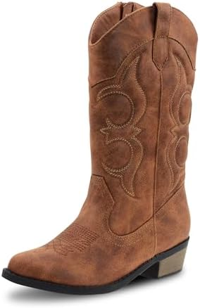 LseLom Girls Cowboy Boots Cowgirl Fashion Ankle Western Boots Boys Boots with Walking Heel Little Kid Big Kid