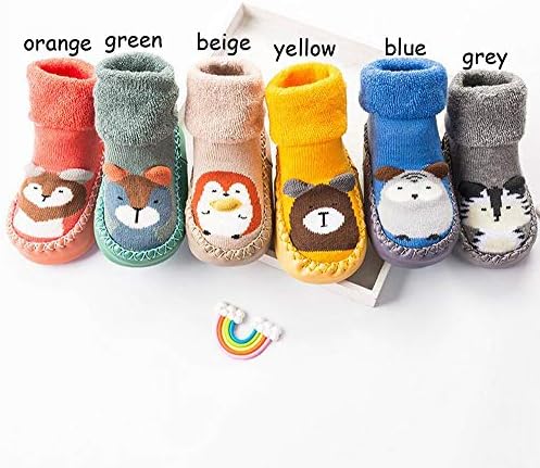 MarJunSep Infant Baby Boy Girls Toddlers Moccasins Non-Skid Indoor Slipper Shoes Socks Booties With Grips