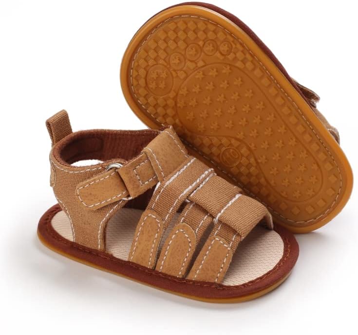 Meckior Baby Infant Boy Girl Sandals Newborn Non-Slip Soft Rubber Sole Sandals for Baby Boys Open-Toe Outdoor Casual Summer First Walkers Shoes