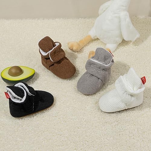 Meckior Newborn Infant Baby Girls Boys Warm Fleece Winter Booties First Walkers Slippers Shoes