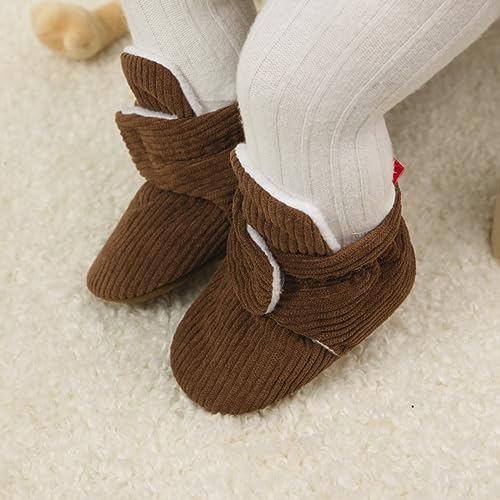 Meckior Newborn Infant Baby Girls Boys Warm Fleece Winter Booties First Walkers Slippers Shoes