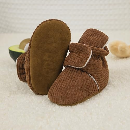 Meckior Newborn Infant Baby Girls Boys Warm Fleece Winter Booties First Walkers Slippers Shoes