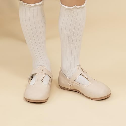 Meckior Toddler Little Girl Mary Jane Dress Shoes Ballet Flats For Girl Party School Shoes Bowknot Princess Shoes