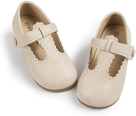 Meckior Toddler Little Girl Mary Jane Dress Shoes Ballet Flats for Girl Party School Shoes Bowknot Princess Shoes