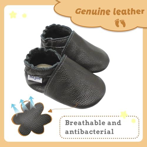 Mejale Baby Boy Girl Shoes Soft Soled Leather Moccasins Anti-Skid Infant Toddler Prewalker