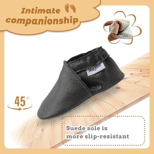 Mejale Baby Boy Girl Shoes Soft Soled Leather Moccasins Anti-Skid Infant Toddler Prewalker