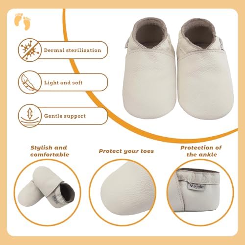Mejale Baby Boy Girl Shoes Soft Soled Leather Moccasins Anti-Skid Infant Toddler Prewalker