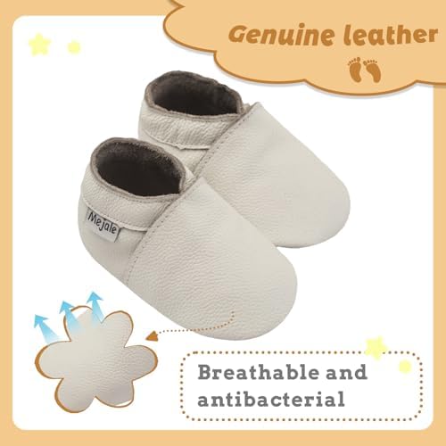 Mejale Baby Boy Girl Shoes Soft Soled Leather Moccasins Anti-Skid Infant Toddler Prewalker