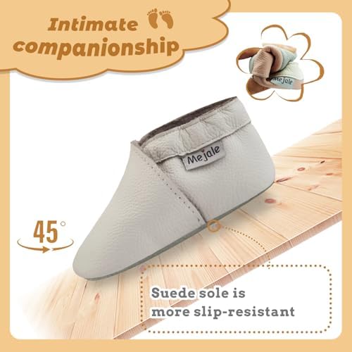 Mejale Baby Boy Girl Shoes Soft Soled Leather Moccasins Anti-Skid Infant Toddler Prewalker