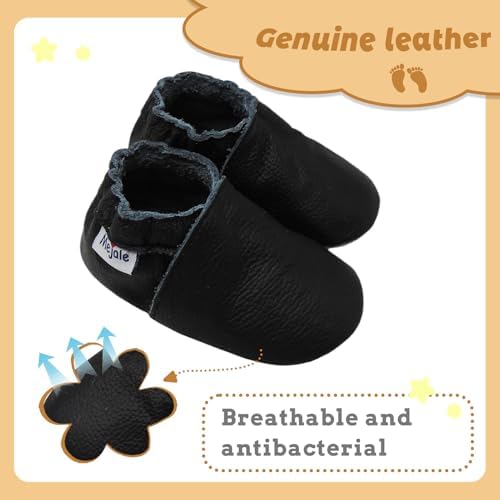 Mejale Baby Boy Girl Shoes Soft Soled Leather Moccasins Anti-Skid Infant Toddler Prewalker