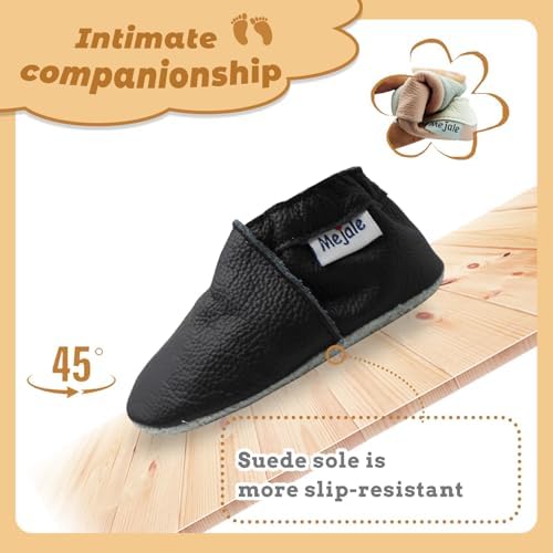 Mejale Baby Boy Girl Shoes Soft Soled Leather Moccasins Anti-Skid Infant Toddler Prewalker