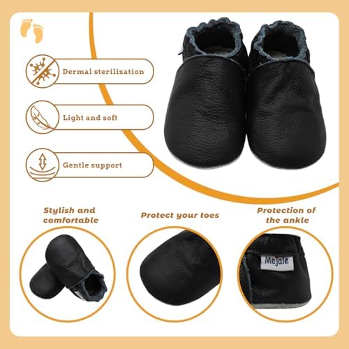 Mejale Baby Boy Girl Shoes Soft Soled Leather Moccasins Anti-Skid Infant Toddler Prewalker