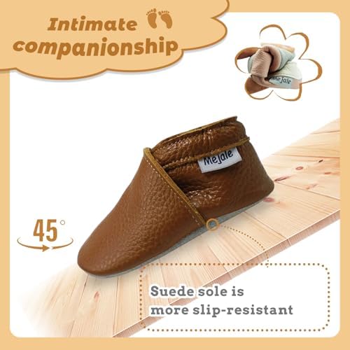 Mejale Baby Infant Toddler Shoes Slip-on Soft Sole Leather Moccasins Pre-Walkers