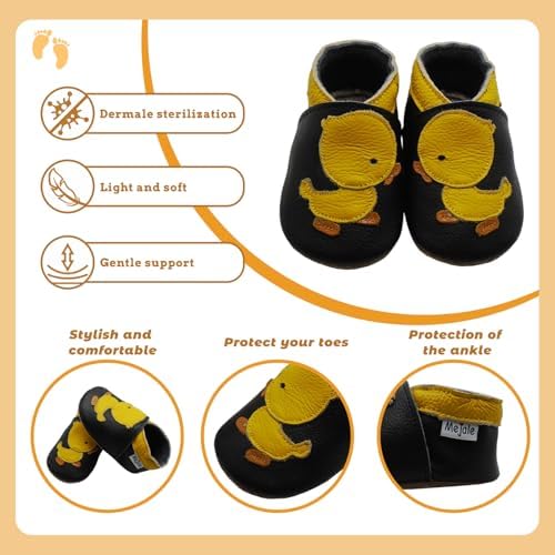 Mejale Baby Shoes Soft Sole Leather Crawling Moccasins Cartoon Star Infant Toddler First Walker Slippers