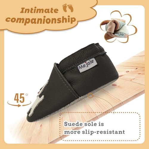 Mejale Baby Shoes Soft Sole Leather Moccasins Cartoon Butterfly Infant Toddler First Walker Slippers