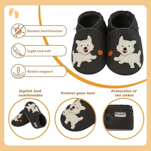 Mejale Baby Shoes Soft Sole Leather Moccasins Cartoon Butterfly Infant Toddler First Walker Slippers