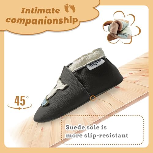 Mejale Baby Shoes Soft Sole Leather Moccasins Cartoon Butterfly Infant Toddler First Walker Slippers